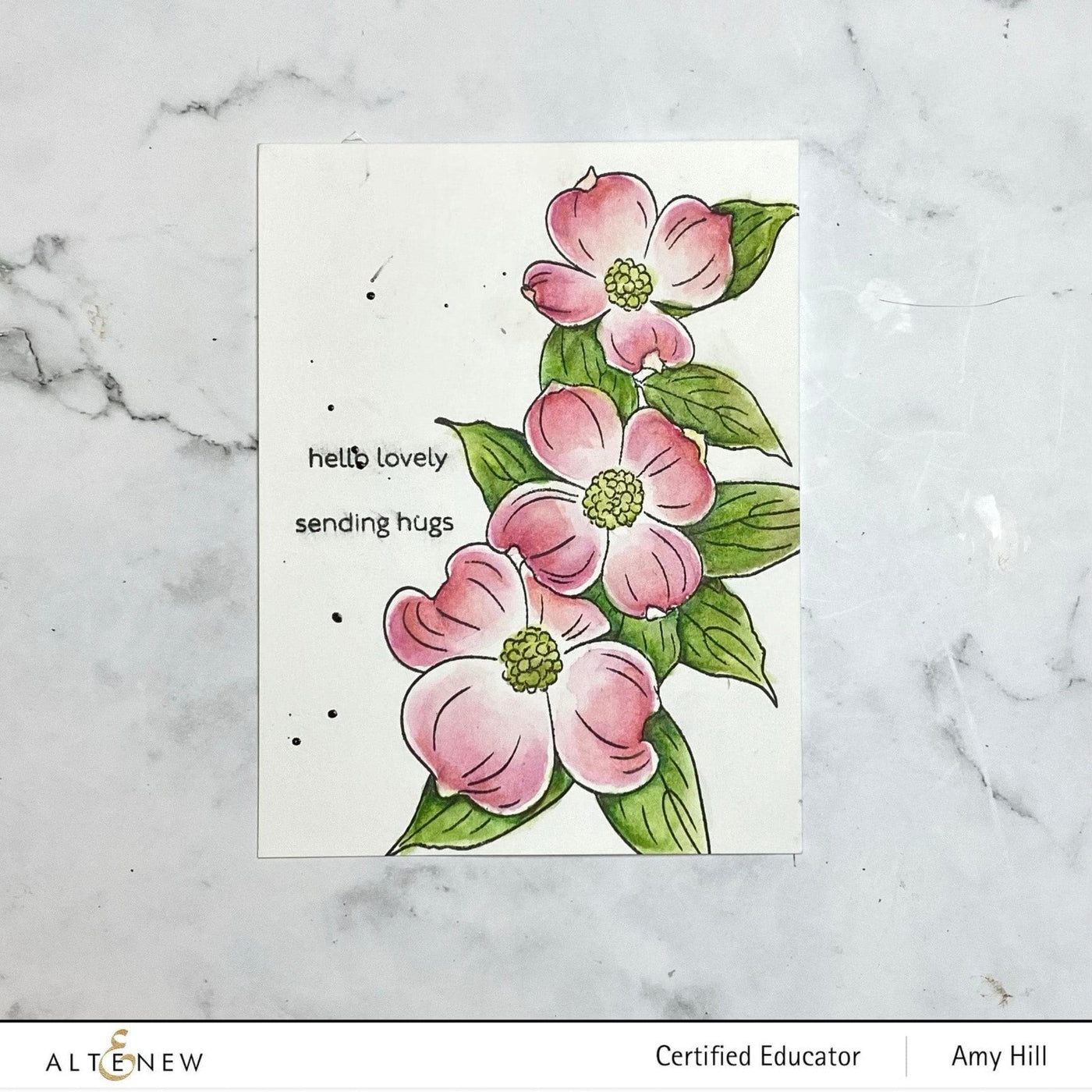 Altenew Stamp & Coloring Pencil Bundle Paint-A-Flower: Flowering Dogwood & Woodless Coloring Pencils Bundle