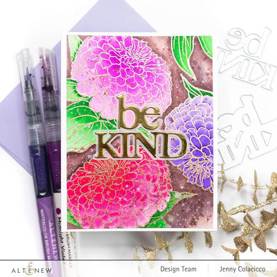 Altenew Stamp & Coloring Pencil Bundle Paint-A-Flower: Zinnia Magellan Rose & Woodless Coloring Pencils Bundle