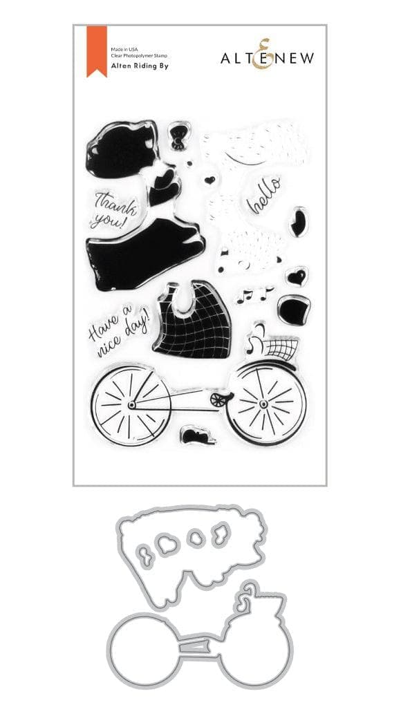 Altenew Alten Riding By stamp and die bundle featuring horse and rider images for crafting and card making.