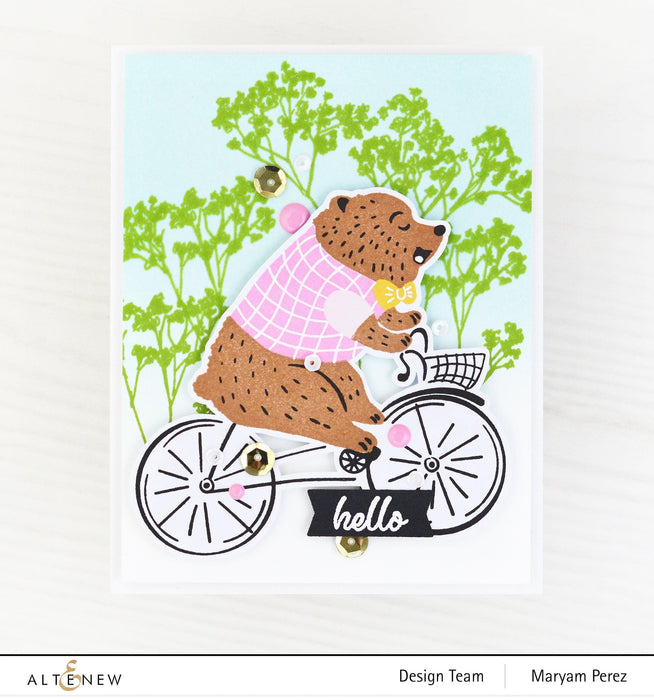 Altenew Riding By Stamp and Die Bundle featuring detailed horse and rider designs on clear stamps and matching metal dies.