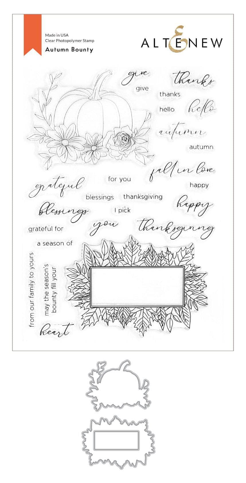 Altenew Stamp & Die Bundle Autumn Bounty Stamp & Die Bundle