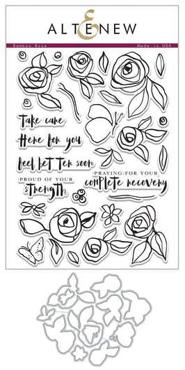 Altenew Stamp & Die Bundle Bamboo Rose Stamp & Die Bundle