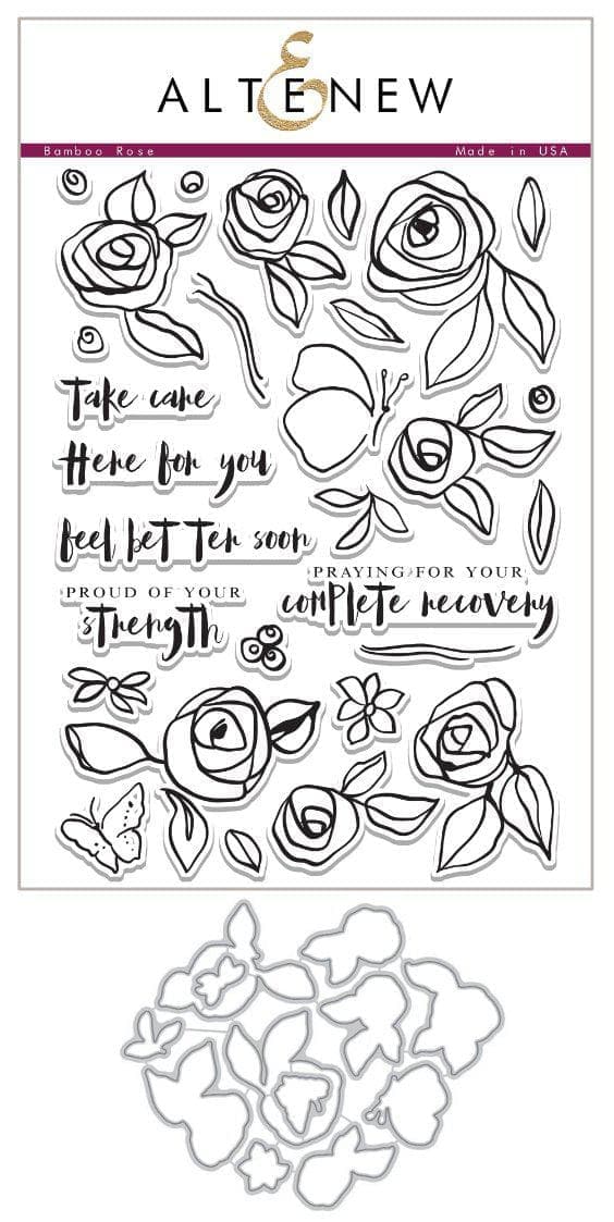 Altenew Stamp & Die Bundle Bamboo Rose Stamp & Die Bundle