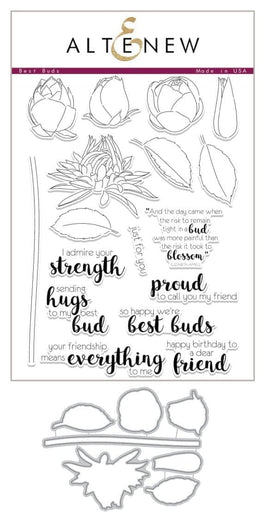 Altenew Stamp & Die Bundle Best Buds Stamp & Budding Thanks Die Bundle