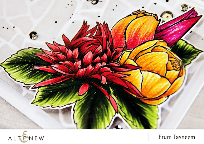 Altenew Stamp & Die Bundle Best Buds Stamp & Budding Thanks Die Bundle