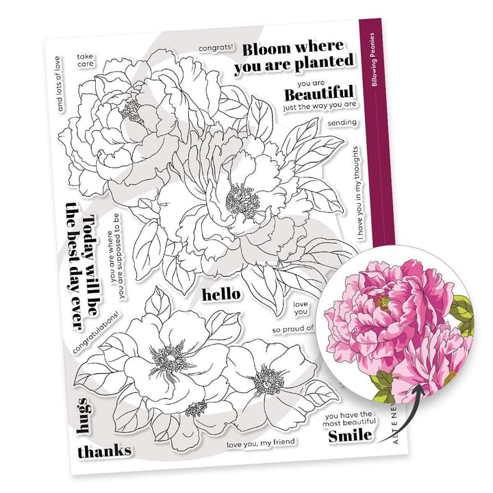 Altenew Stamp & Die Bundle Billowing Peonies