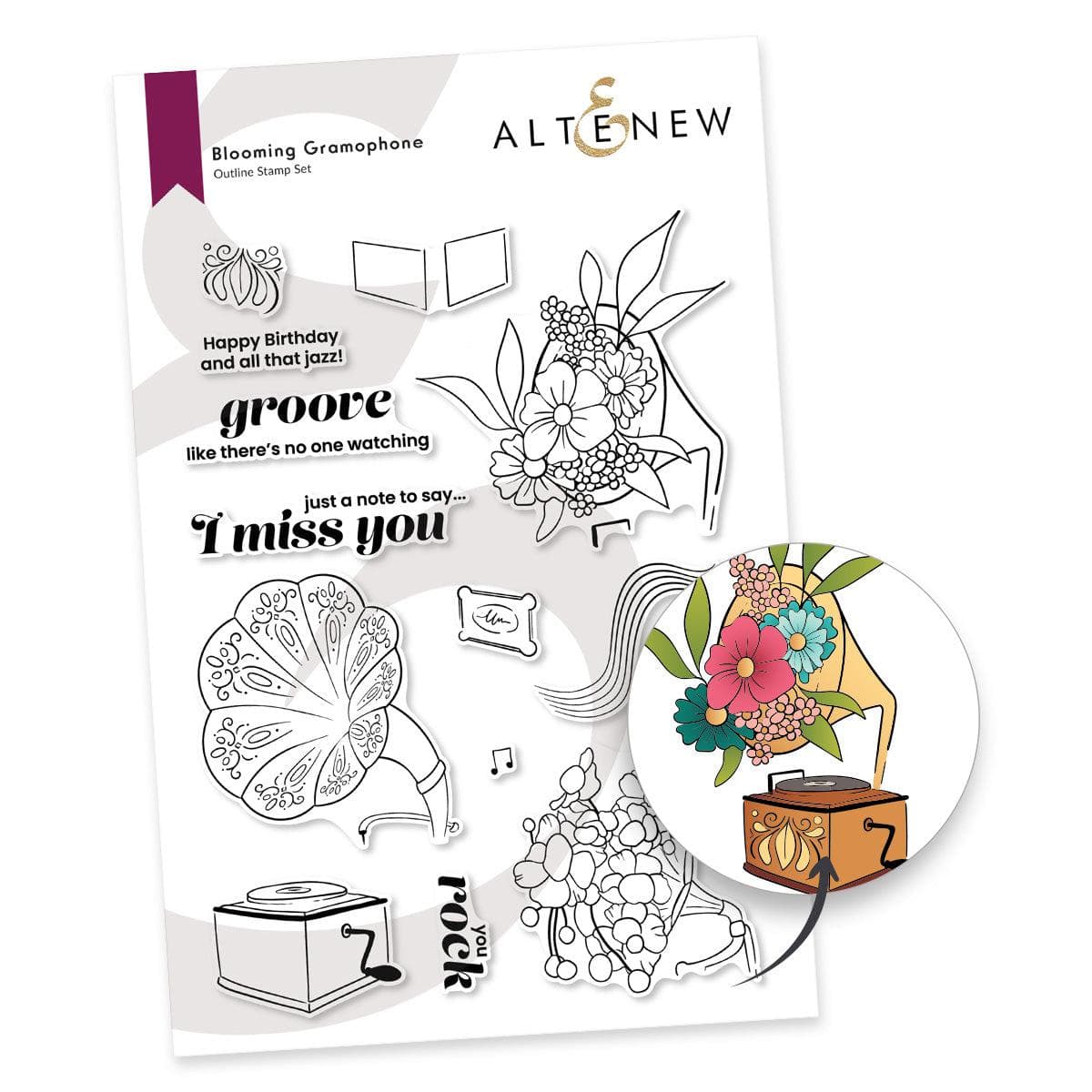 Altenew Stamp & Die Bundle Blooming Gramophone Complete Bundle