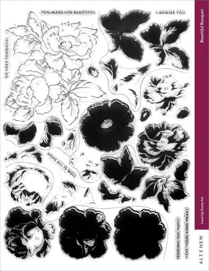 Altenew Stamp & Die Bundle Bountiful Bouquet Stamp & Die Bundle