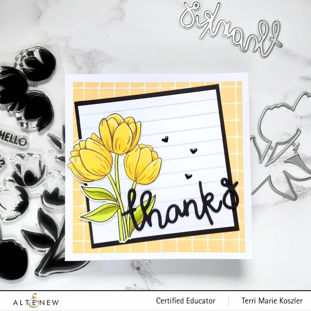 Premium PSD | Greeting Card Mockup With Tulip Flowers, Envelope And