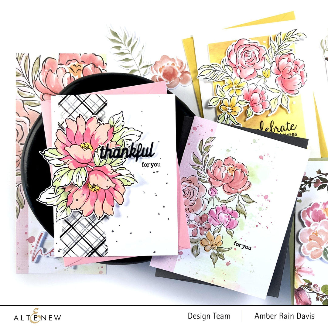Altenew Celebrate Us & Celebrate Today stamp and die bundle with festive designs for card making and crafting projects.