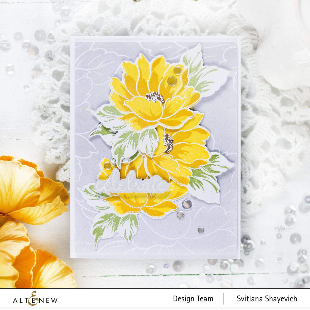 Altenew Celebrate Us & Celebrate Today stamp and die bundle with festive designs for card making and crafting projects.