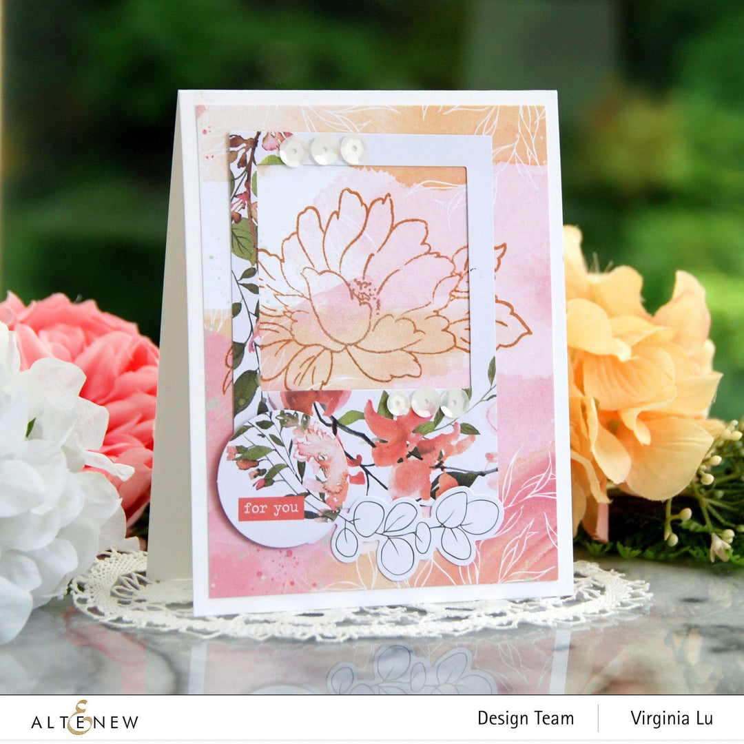 Altenew Celebrate Us & Celebrate Today stamp and die bundle featuring floral and celebratory designs for card making.