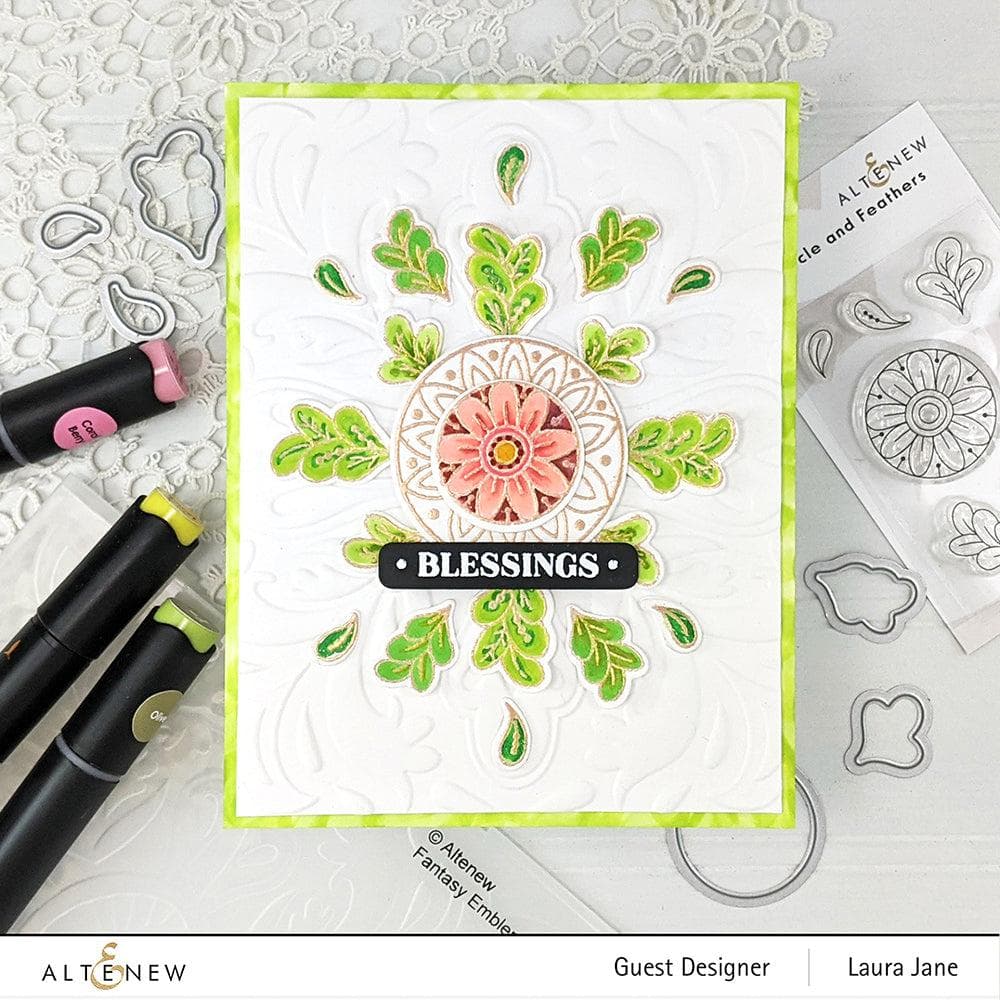 Altenew Stamp & Die Bundle Circle and Feathers Stamp & Die Bundle