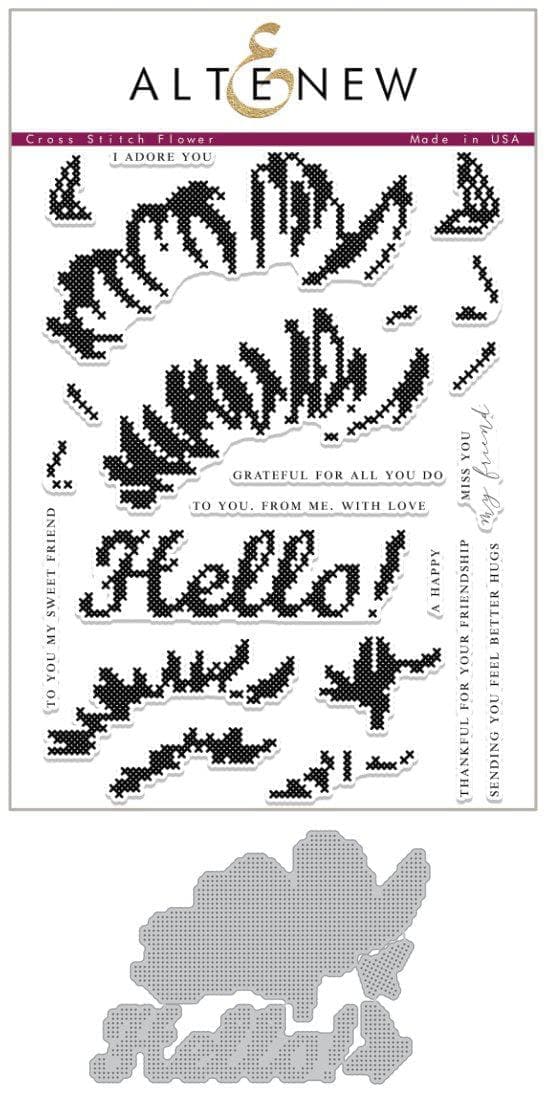 Altenew Stamp & Die Bundle Cross Stitch Flower Stamp & Die Bundle