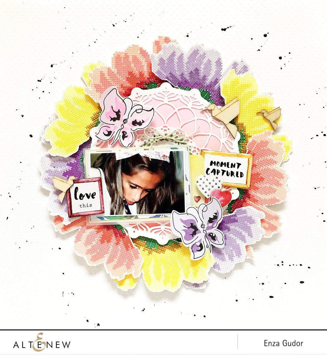 Altenew Stamp & Die Bundle Cross Stitch Flower Stamp & Die Bundle