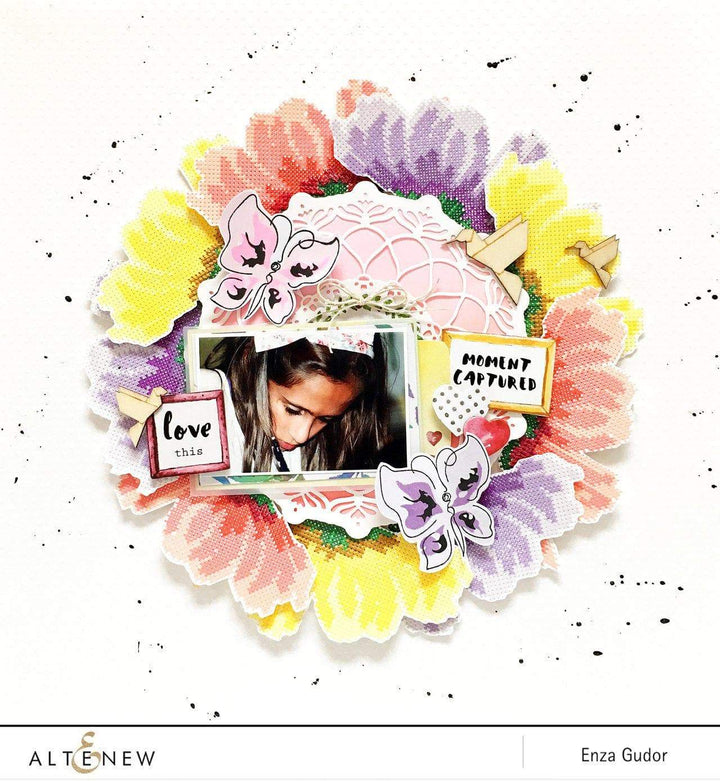 Altenew Stamp & Die Bundle Cross Stitch Flower Stamp & Die Bundle