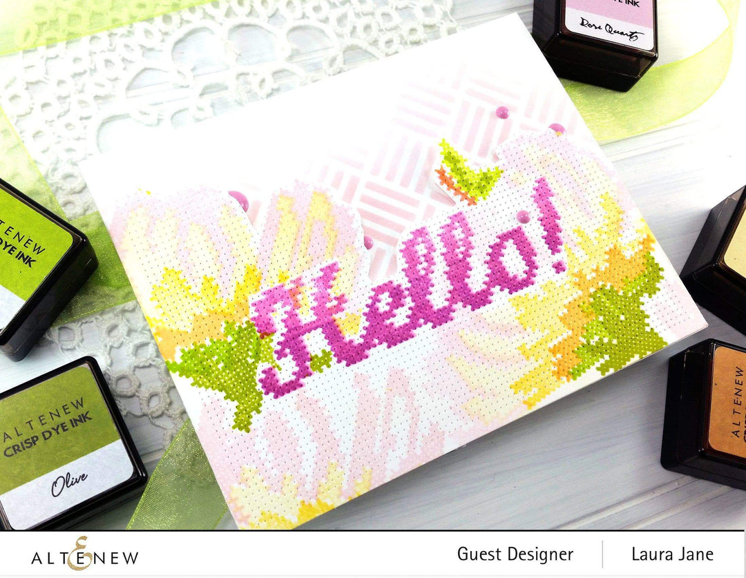 Altenew Stamp & Die Bundle Cross Stitch Flower Stamp & Die Bundle