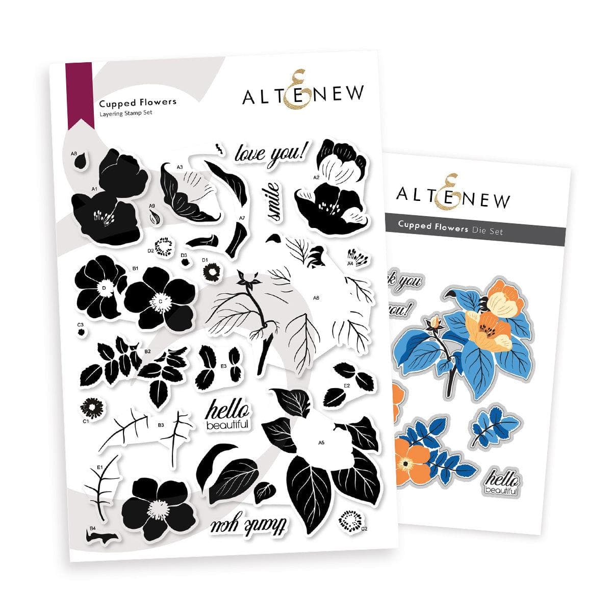 Altenew Cupped Flowers Stamp Set