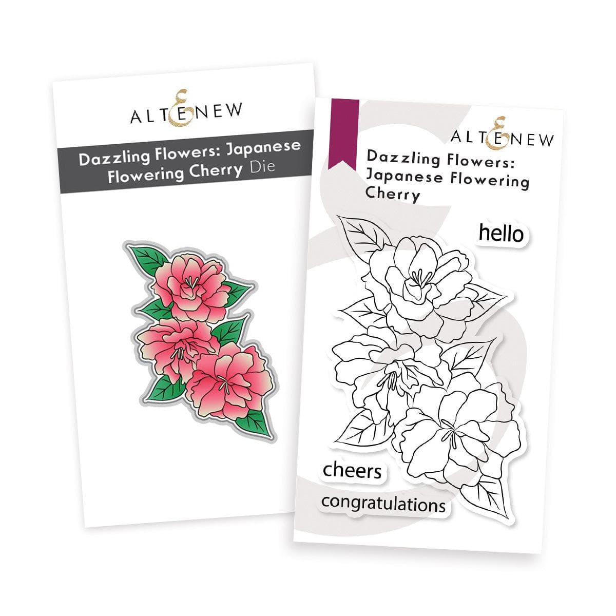 Altenew Stamp & Die Bundle Dazzling Flowers - Japanese Flowering Cherry