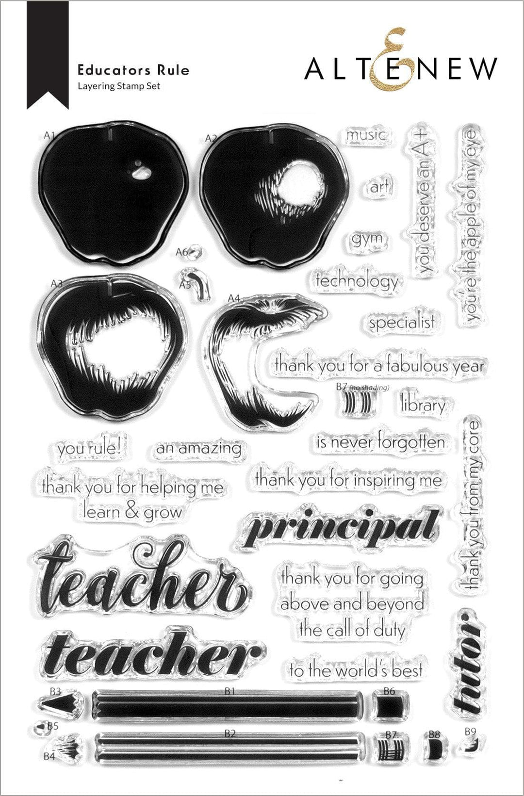 Altenew Stamp & Die Bundle Educators Rule Stamp & Die Bundle