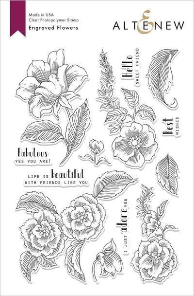 Altenew Stamp & Die Bundle Engraved Flowers