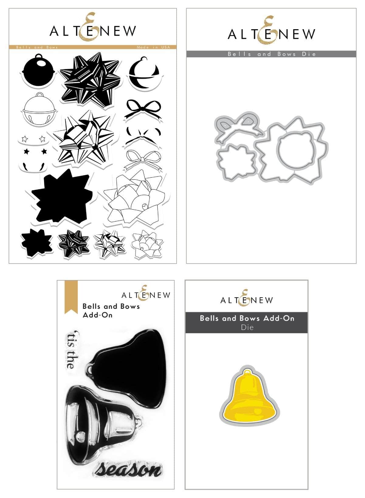 Altenew Stamp & Die Bundle Fan Favorites: Bells and Bows Complete Stamp & Die Bundle