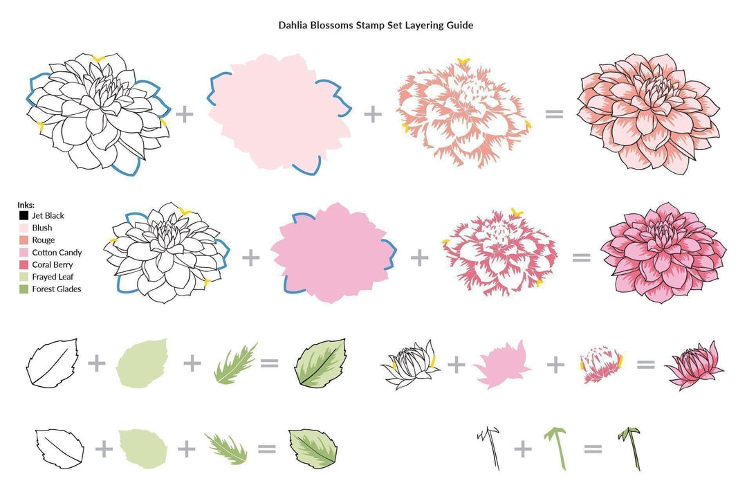 Altenew Stamp & Die Bundle Fan Favorites: Dahlia Blossoms Complete Stamp & Die Bundle