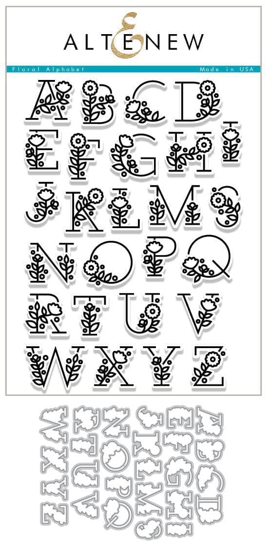 Altenew Stamp & Die Bundle Floral Alphabet Stamp & Die Bundle