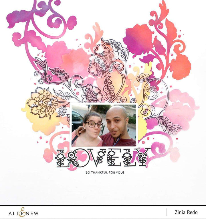 Altenew Stamp & Die Bundle Floral Alphabet Stamp & Die Bundle