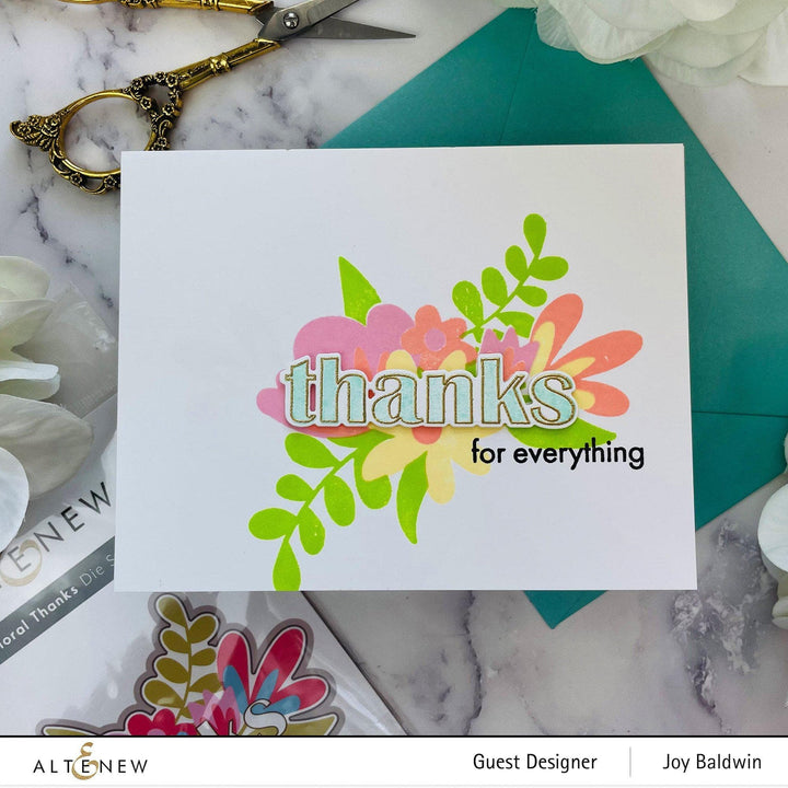 Altenew Stamp & Die Bundle Floral Thanks Stamp & Die Bundle