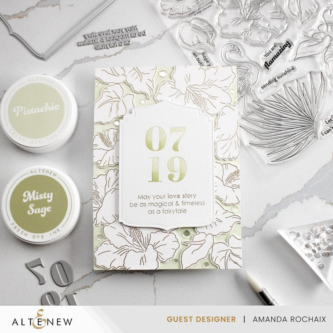 Flowers And A Flamingo