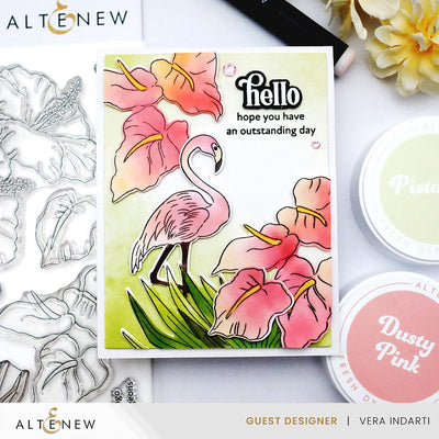 Flowers And A Flamingo