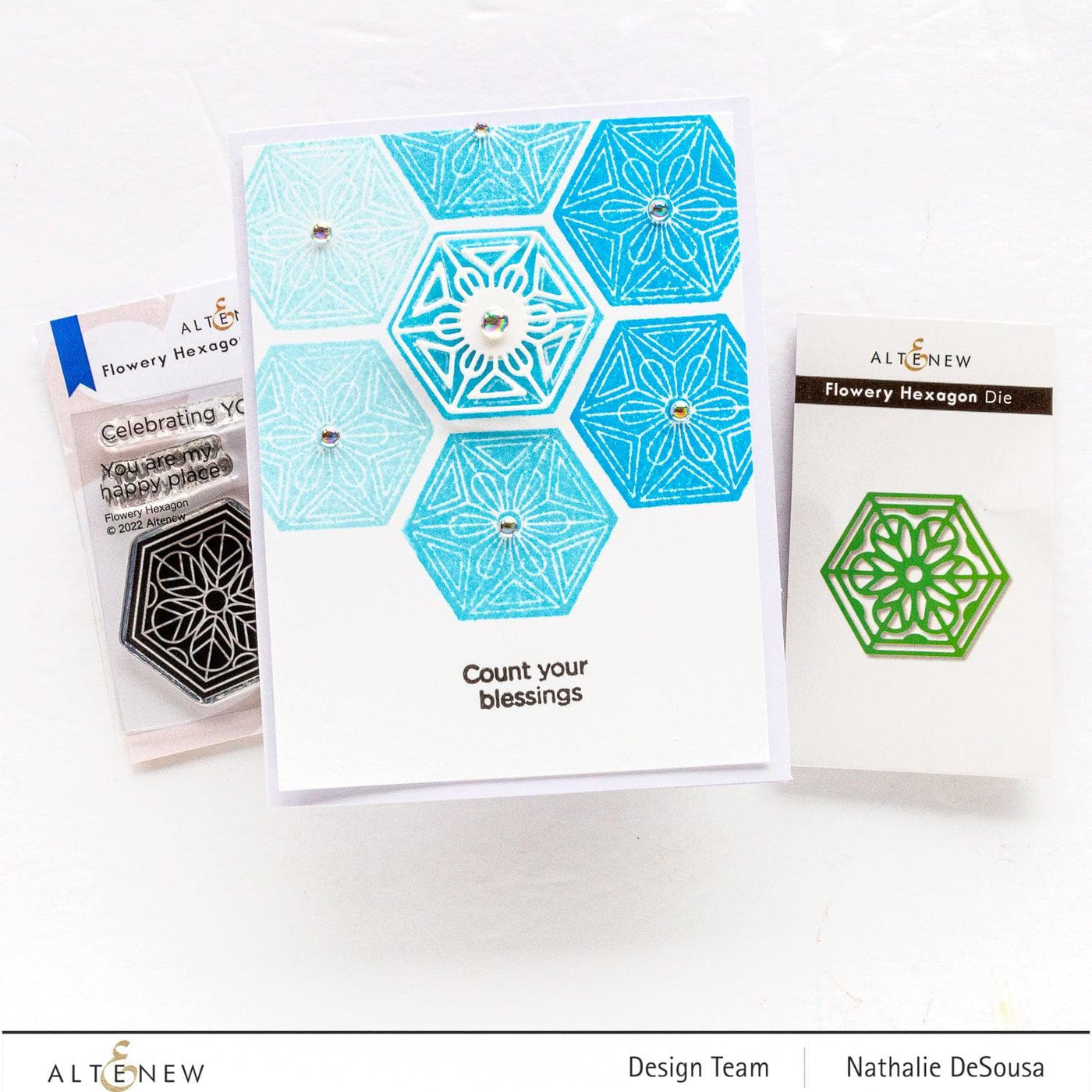 Altenew Stamp & Die Bundle Flowery Hexagon Stamp & Die Bundle