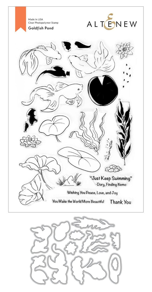 Altenew Stamp & Die Bundle Goldfish Pond Stamp & Die Bundle
