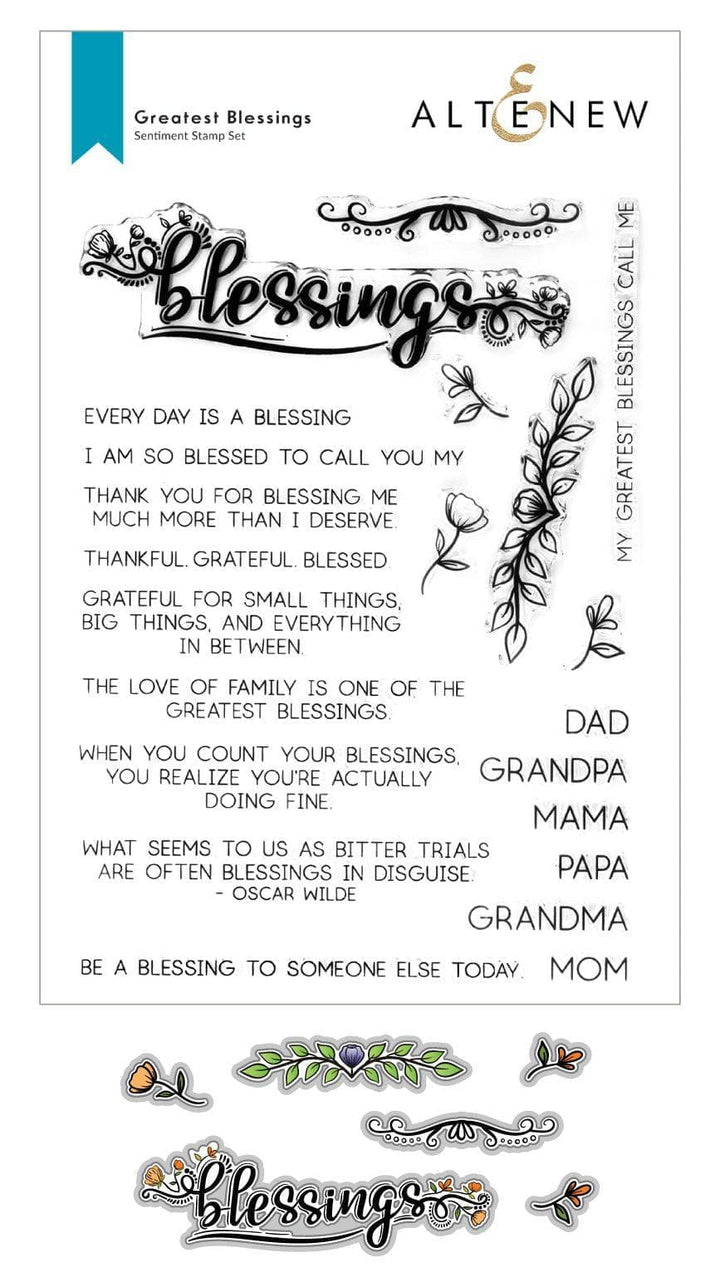 Altenew Stamp & Die Bundle Greatest Blessings Stamp & Die Bundle