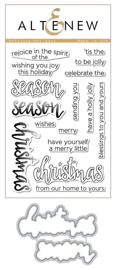 Altenew Stamp & Die Bundle Halftone Holidays Stamp & Die Bundle
