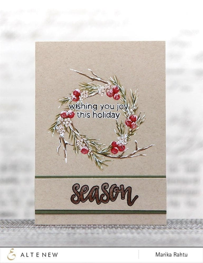 Altenew Stamp & Die Bundle Halftone Holidays Stamp & Die & Christmas Season Die Set Bundle