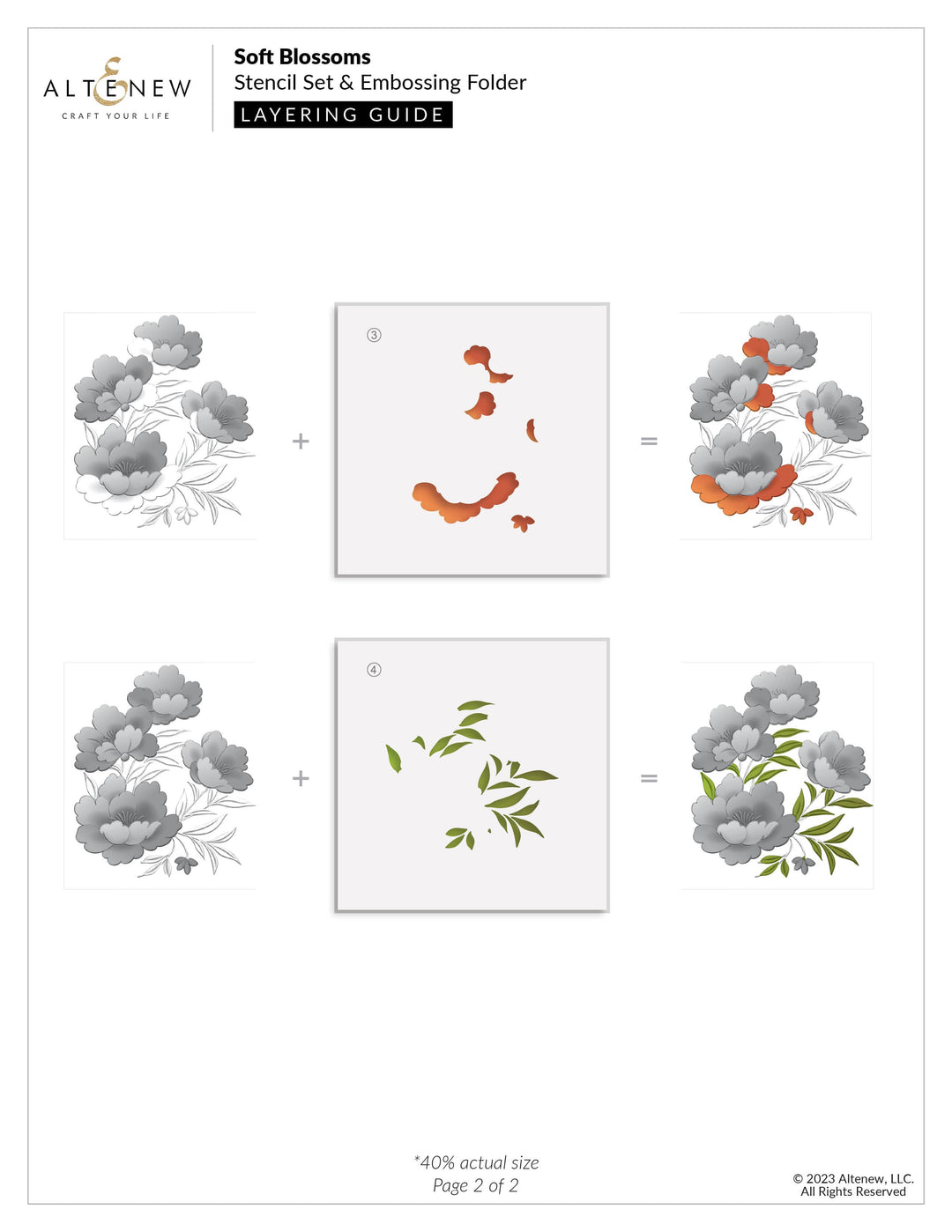 Altenew Happy Blossoms Ensemble stamp and die bundle with floral designs on clear stamps and matching metal dies.