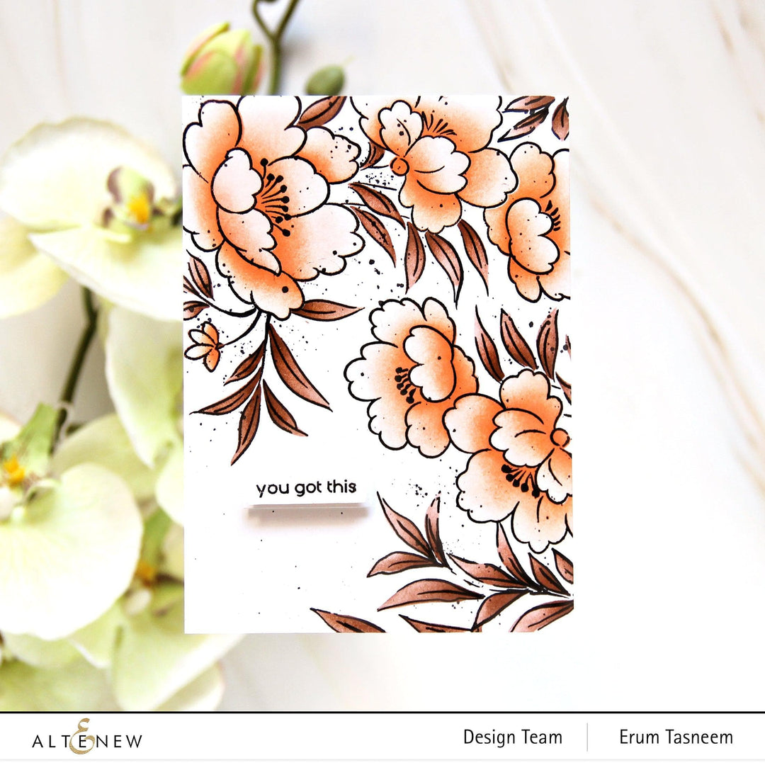Altenew Happy Blossoms Ensemble stamp and die bundle featuring floral design stamps and matching metal dies.