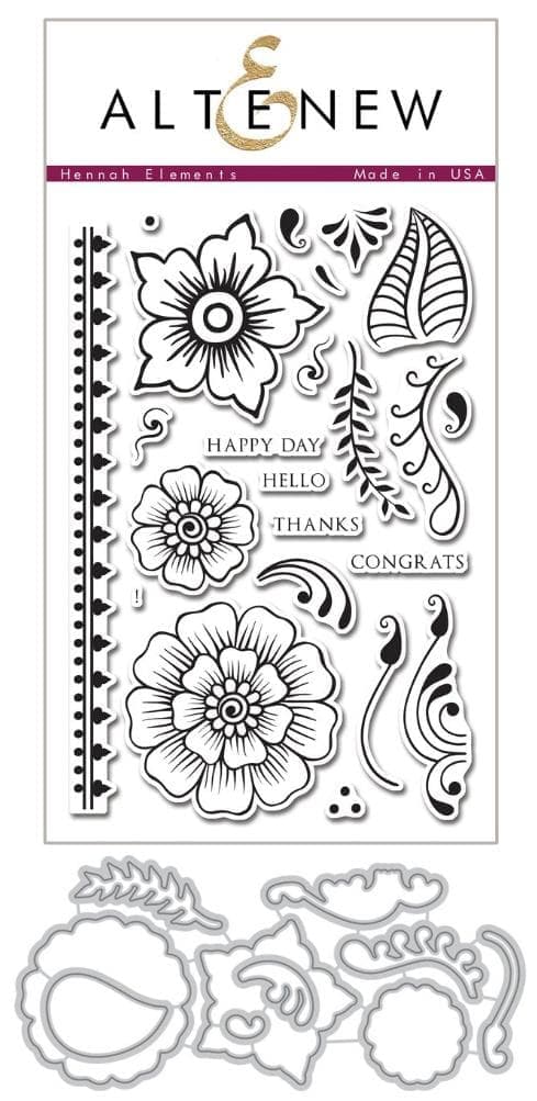Altenew Stamp & Die Bundle Hennah Elements Stamp & Die Bundle