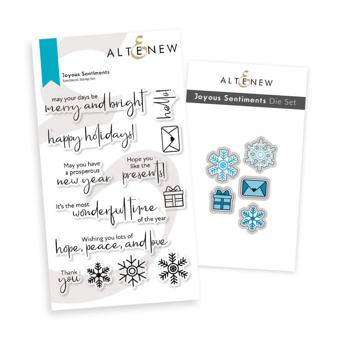 Libatious Sentiments Joyous Sentiments Stamp & Die Bundle | Altenew