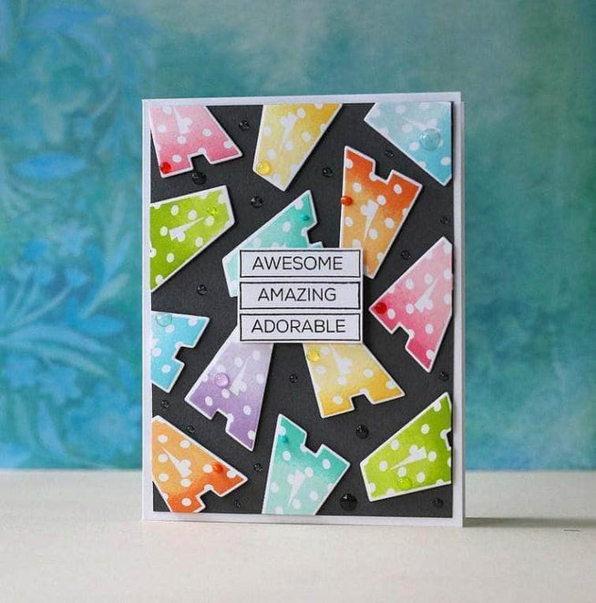 Altenew layered letters AFG stamp and die bundle with intricate designs, suitable for crafting and scrapbooking projects.