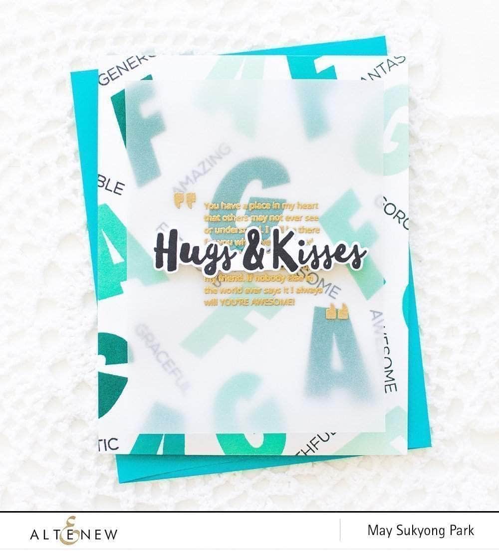 Altenew Layered Letters AFG Stamp and Die Bundle featuring alphabet stamps and matching dies for creative card making.