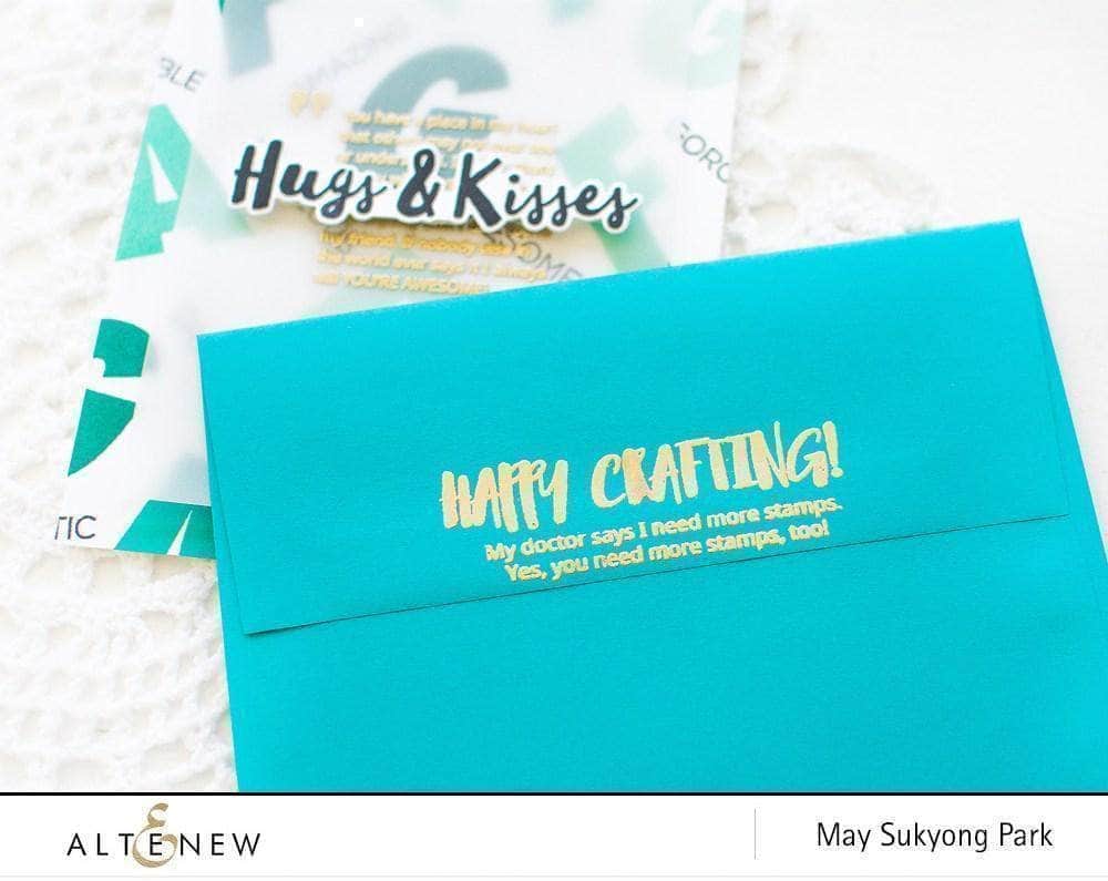 Altenew Layered Letters AFG Stamp & Die Bundle with alphabet stamps and coordinating dies for crafting and card making.