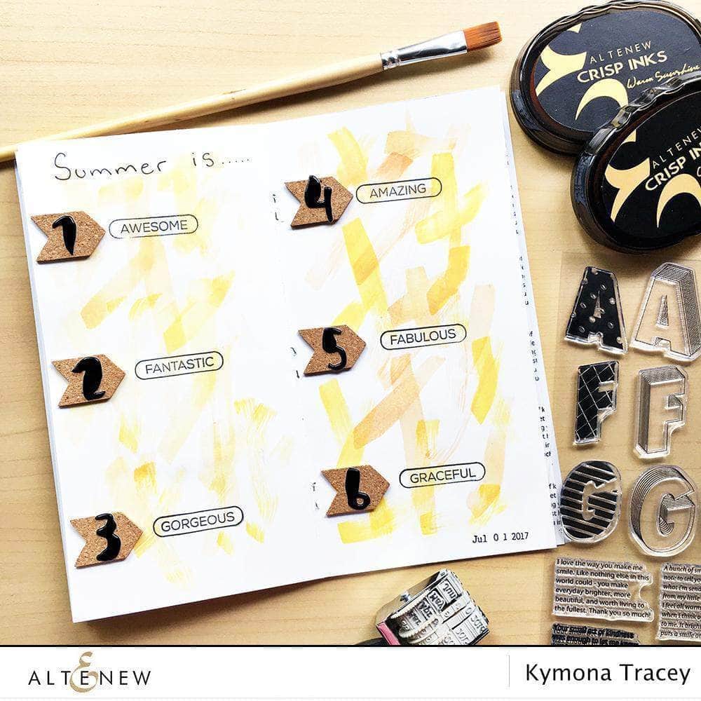 Altenew layered letters AFG stamp and die bundle featuring intricate alphabet designs and matching cutting dies.