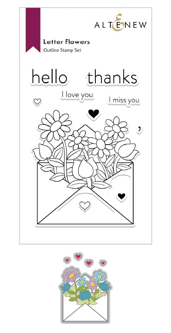 ☆ A＆H ☆ページ♪１名様限定☆両面 letter of flower Letter Flowers Stamp & Die Bundle | Altenew