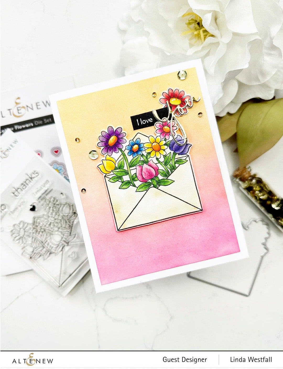 Altenew Stamp & Die Bundle Letter Flowers Stamp & Die Bundle