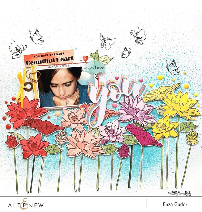 Altenew Stamp & Die Bundle Lotus Stamp & Die Bundle