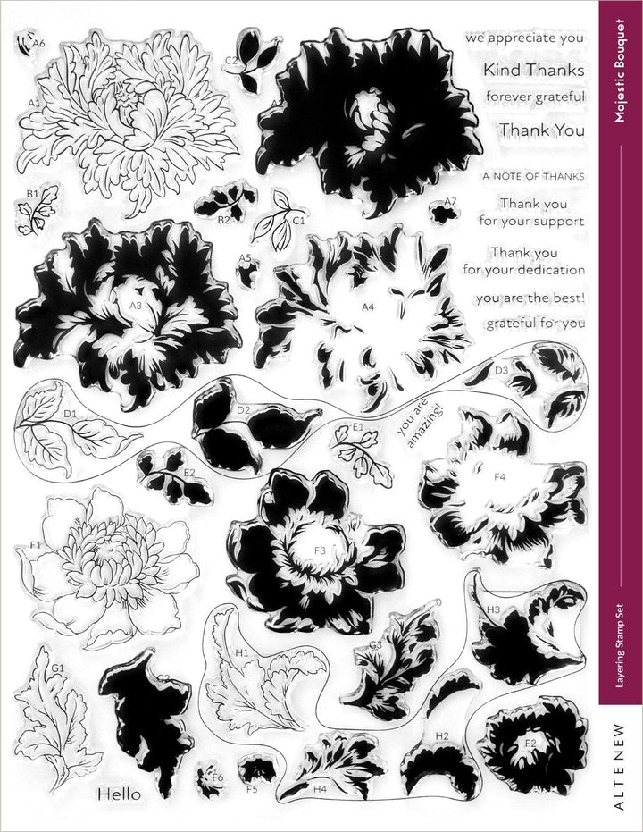 Altenew Stamp & Die Bundle Majestic Bouquet Stamp & Die Bundle