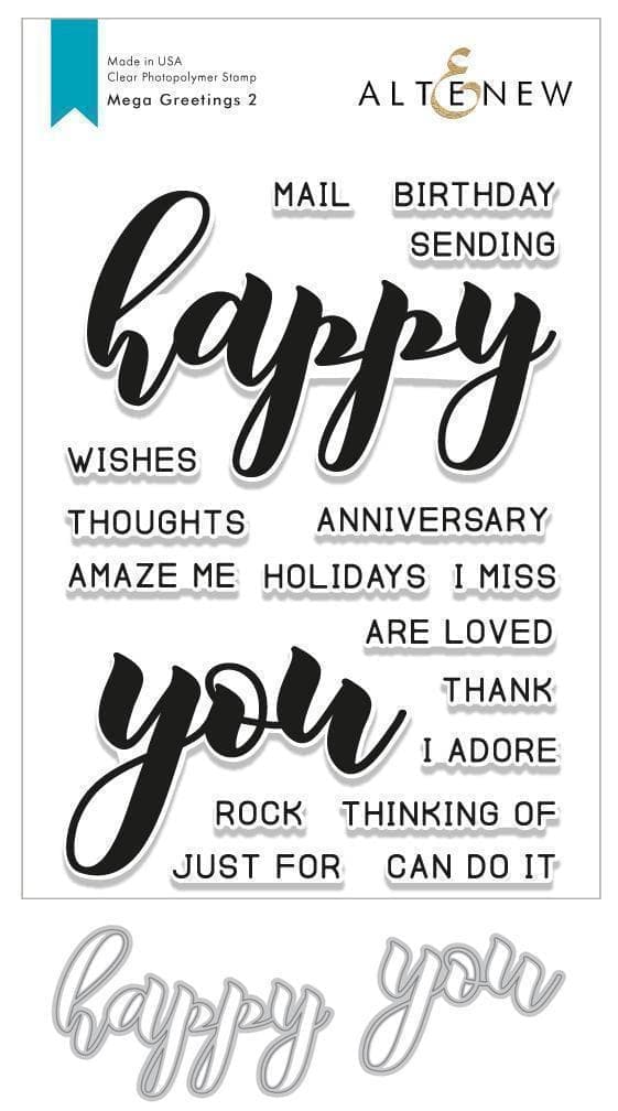 Altenew Stamp & Die Bundle Mega Greetings 2 Stamp & Die Bundle